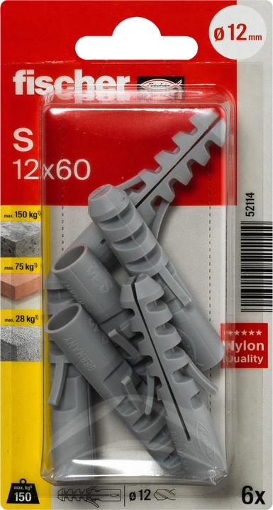 Image du produit Fischer Cheville S 12 K (6 pcs)