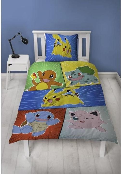 Produktbild Pokémon - Parure de lit en microfibre Pikachu et Starter 1G V (140x200cm + 63x63cm)