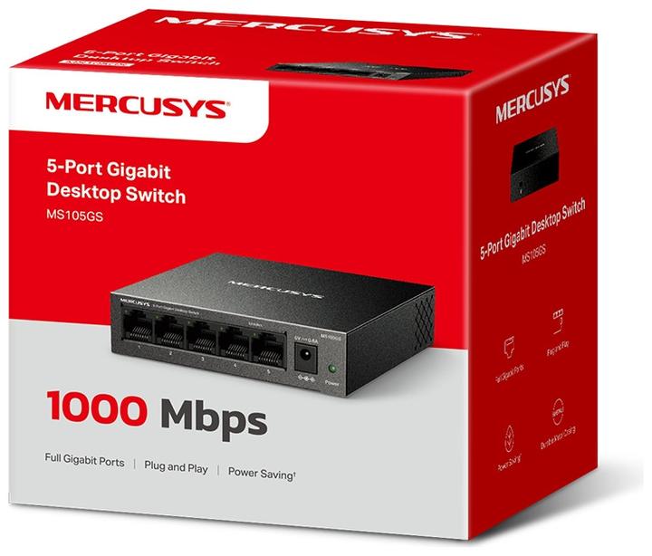 Produktbild Mercusys Switch Ms150gs Desktop 5 Port Gigabit (5 Ports)