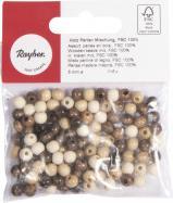 Actual product image Rayher Wood bead mixture, FSC 100%, 6mm ø, natural