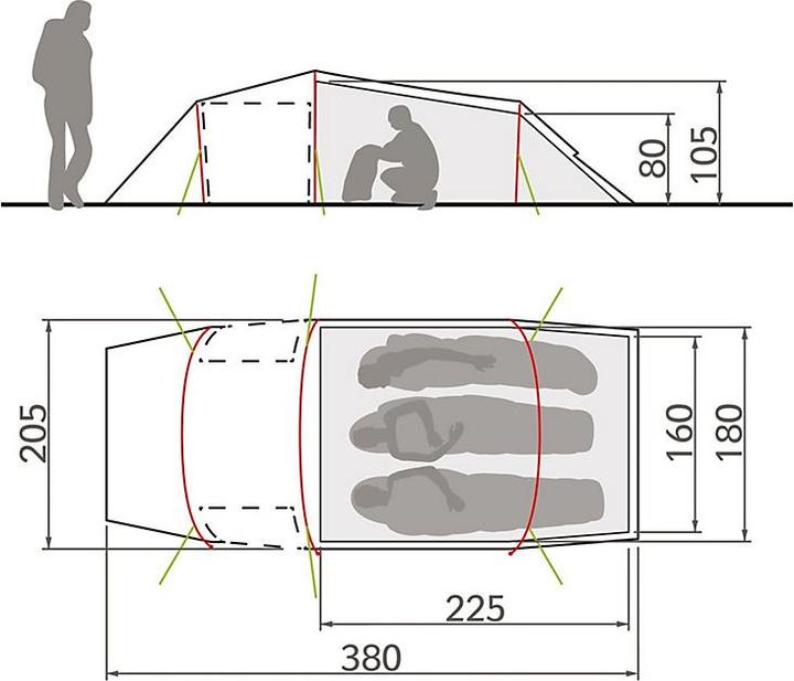 Produktbild Vaude Arco XT (Tunnelzelt, 3.80 kg, 3 Personen)