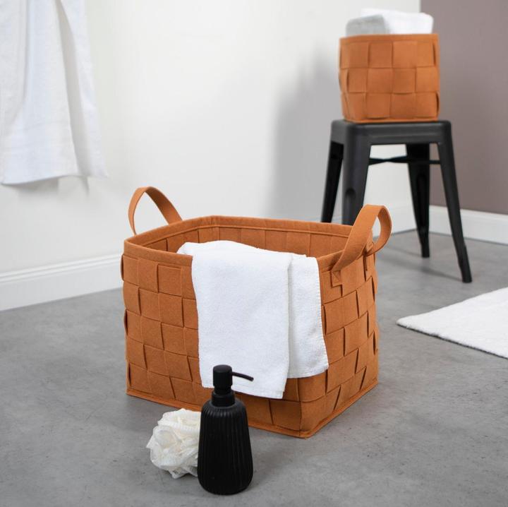 Actual product image N8werk Felt storage basket 40 cm rust brown (1 x, 40 x 30 x 30 cm)