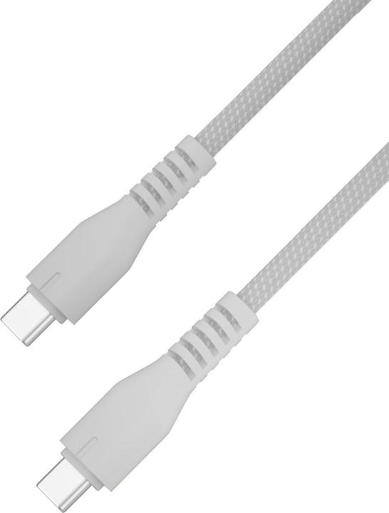 Actual product image Qualo nylon cable USB-C - USB-C 1.5m 3A silver QKN-CC-018 (1.50 m, 60 W)
