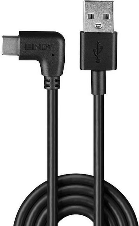 Produktbild Lindy 0,5m USB 2.0 Typ A an C Kabel 90 gewinkelt (0.50 m, USB 2.0, 15 W)