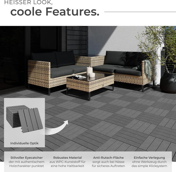 Immagine prodotto tectake Tegulas (11 x, 31 x 31 x 2 cm)