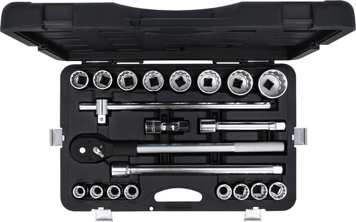 Immagine prodotto KS Tools Set di chiavi a bussola da 1/4", 21 T., esagonali esterne, in pollici, cromate satinate opache (3/4")
