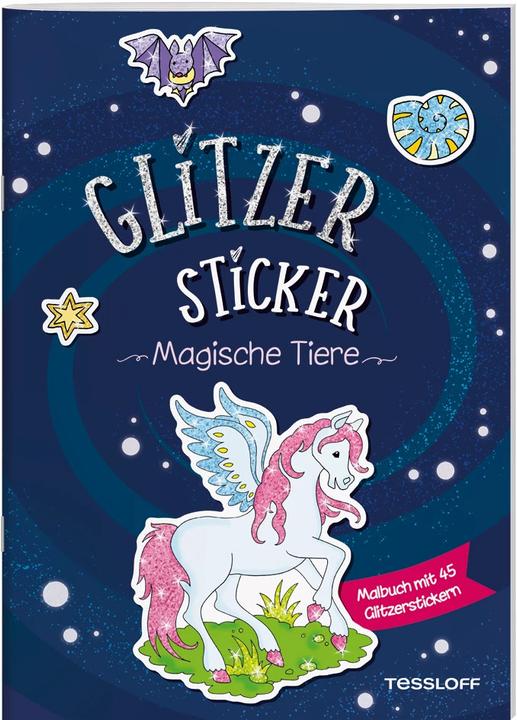 Tessloff Libro da colorare con adesivi glitterati. Animali magici