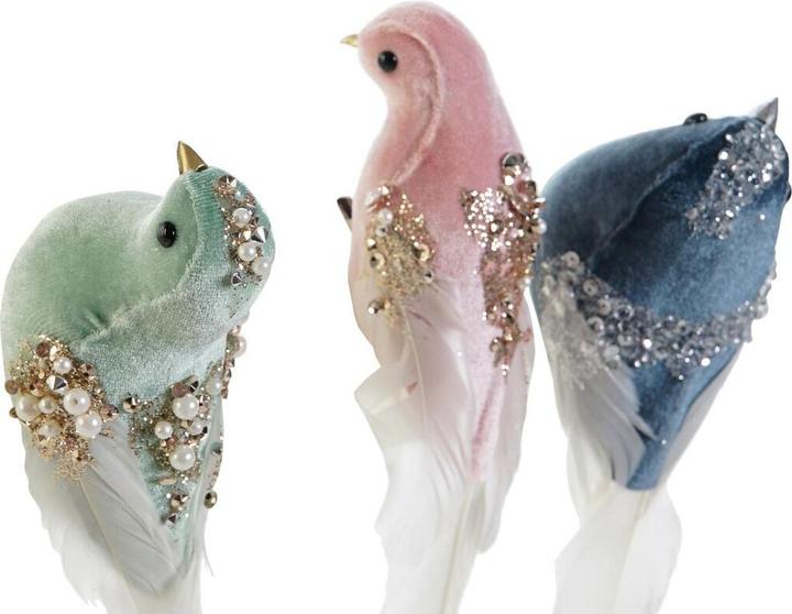 Immagine prodotto DKD Home Decor Weihnachtsschmuck Bunt Vogel 25 x 7 x 6 cm (3 Stück) (3x)