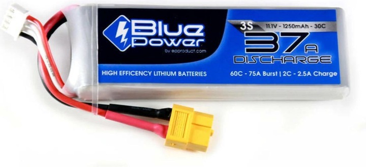 EP BluePower LiPo-Akku 11.1V 1250mAh 30C (11.10 V, 1250 mAh)
