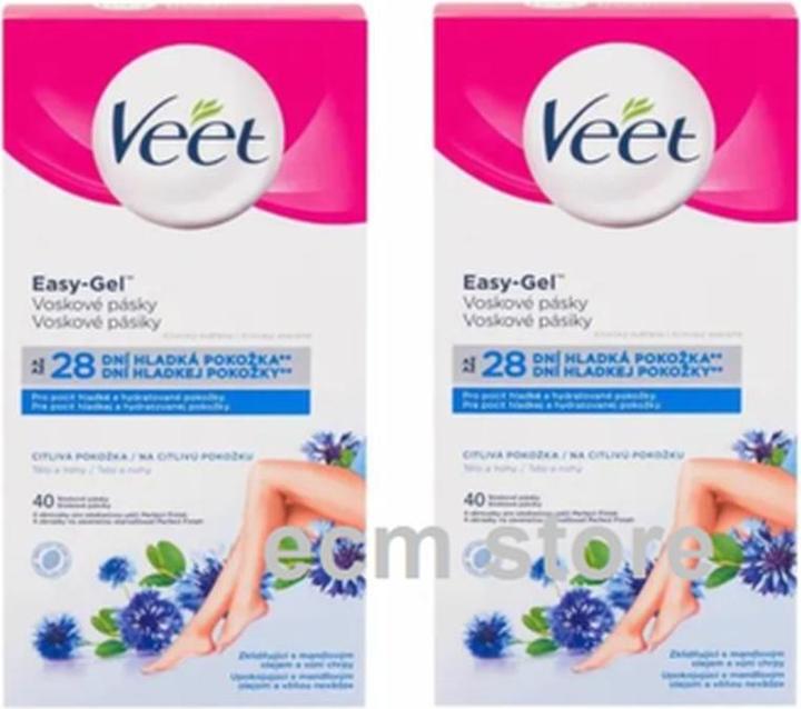 Veet Easy-Gel™ Wax Strips Body And Legs (40 ml, 40 x)