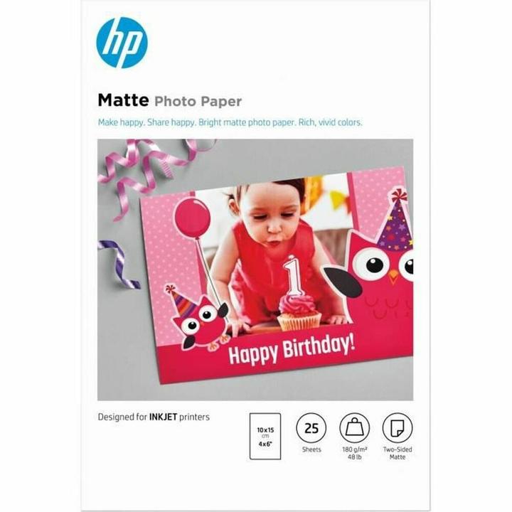 Actual product image HP Matte Photo Paper (180 g/m², 10 x 15 cm, 25 x)
