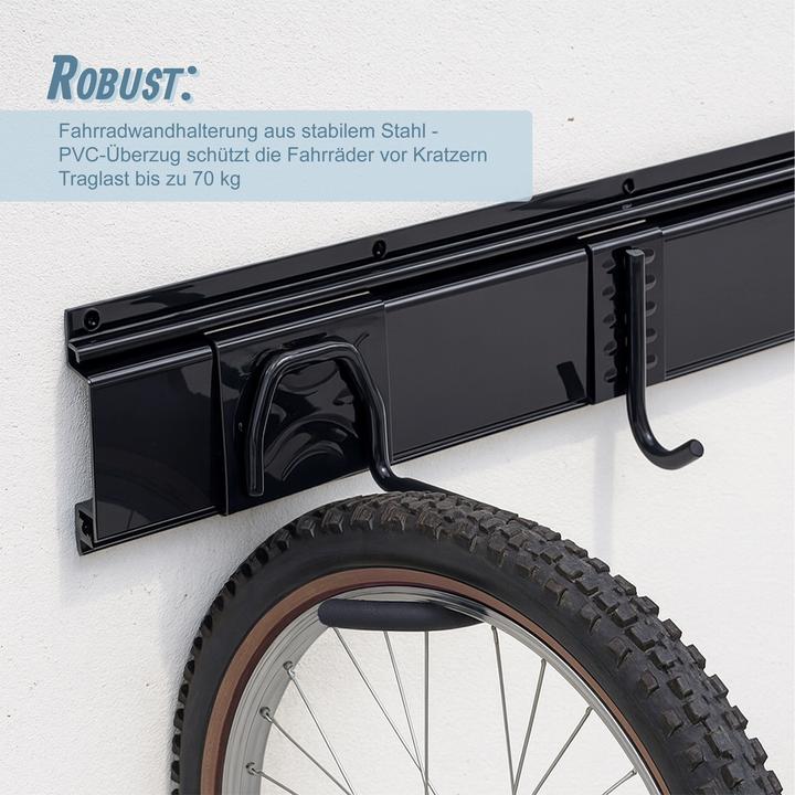 Actual product image Relaxdays Fahrrad Wandhalterung mit Schiene