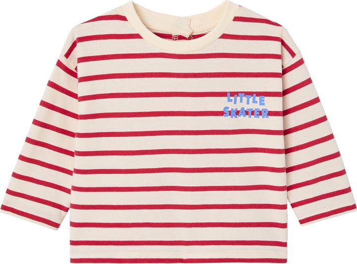 Actual product image Vertbaudet Bio-Kollektion: Gestreiftes Baby Shirt mit Druckknöpfen hinten (68)