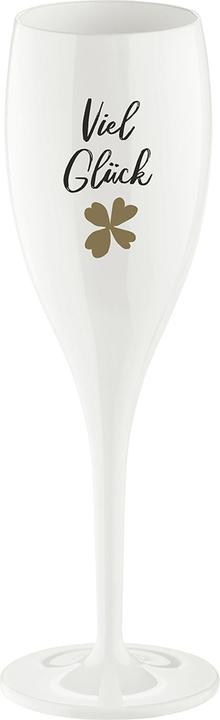 Produktbild Koziol Sektglas 100 ml mit Druck CHEERS No. 1 VIEL GLÜCK (10 cl, 1 Glas, Sektgläser)
