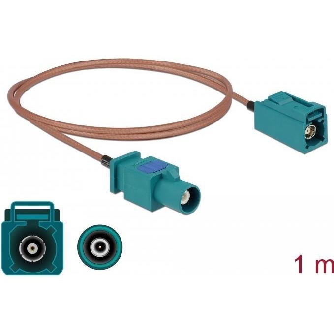 Delock Cavo d'antenna FAKRA Z maschio > FAKRA Z femmina RG-316 1 m, Cavo antenna