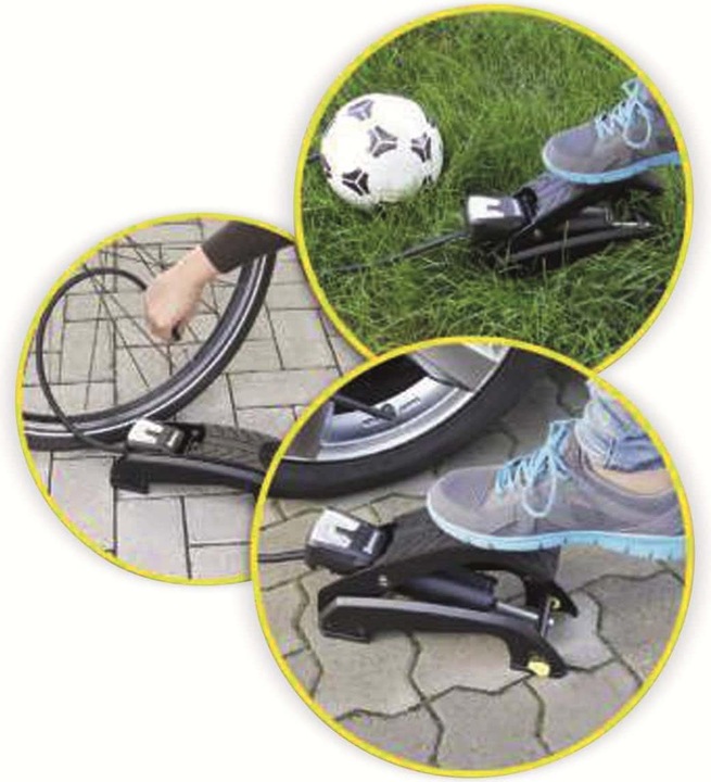 Actual product image Michelin Foot air pump single cylinder black analogue display of bar and psi up to 7 bar large