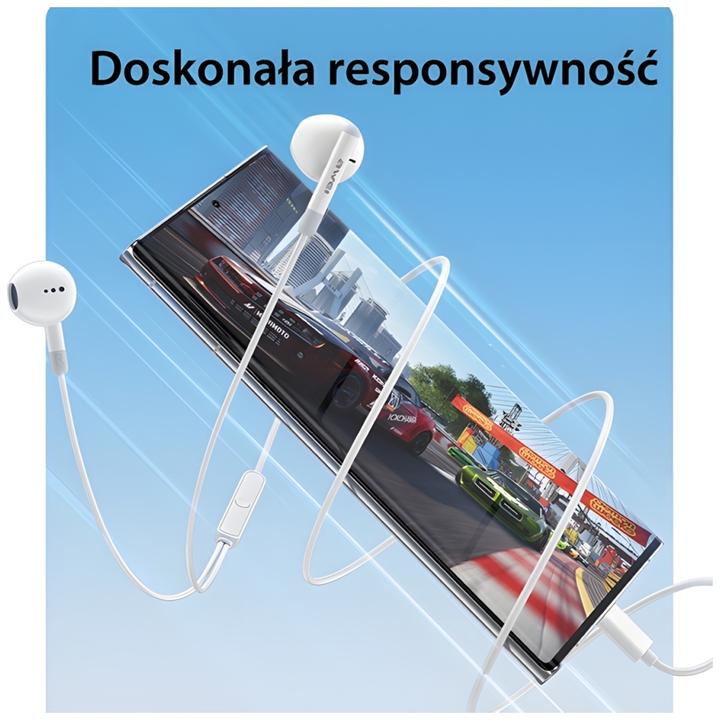 Actual product image Awei słuchawki stereo PC-6T USB-C czarny/black (Cable)