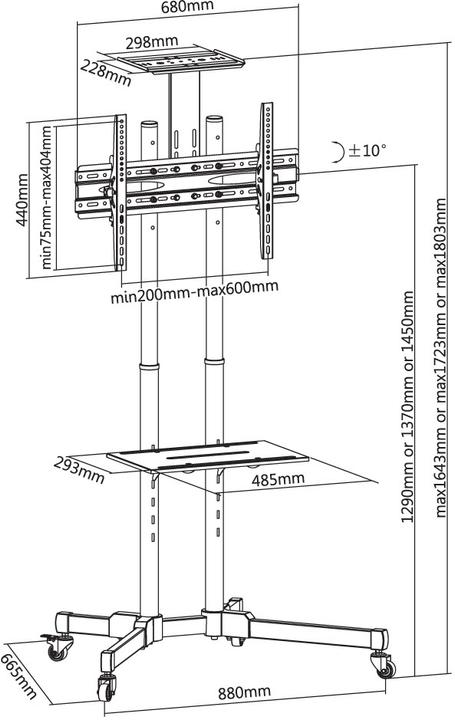 Actual product image Reflecta TV Stand 70VCE-Shelf (Universal, 70", 50 kg)