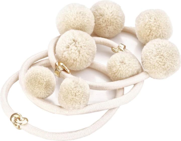 Immagine prodotto Corinne Mondo - Cravatta per capelli Pom Pom "Ibiza" Crema (Elastico per capelli)