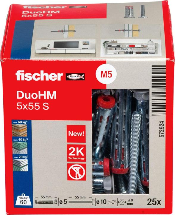 Produktbild Fischer DuoHM 5x55 S TX (25 Stk.)