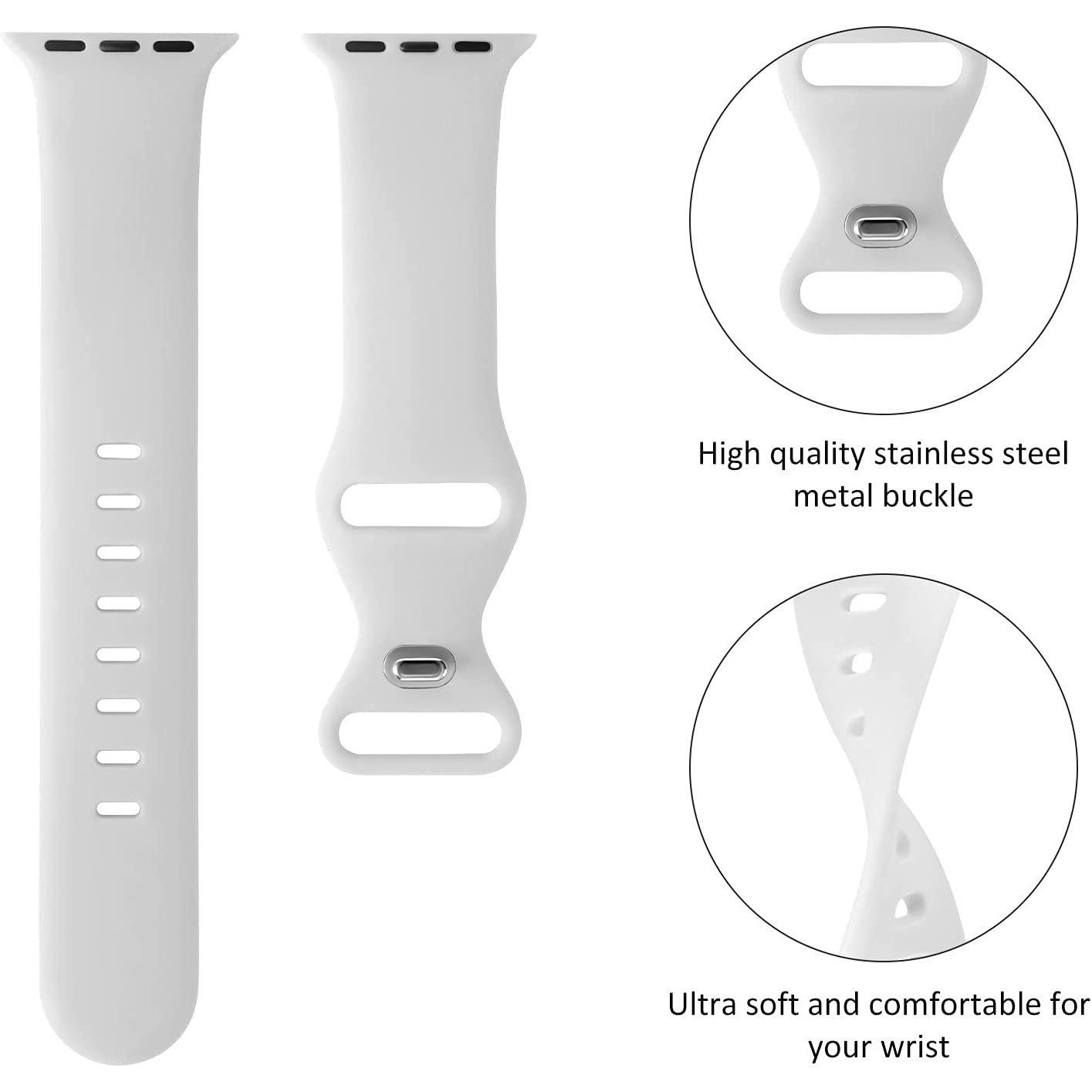 Thumbnail - Strap-it Armband (Silikon, Apple Watch), Uhrenarmband, Weiss