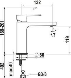 Produktbild Laufen NEJA Einhebel-Waschtischmischer halbhohe Ausführung, Ausladung 132mm, ohne Ablaufventil, H31