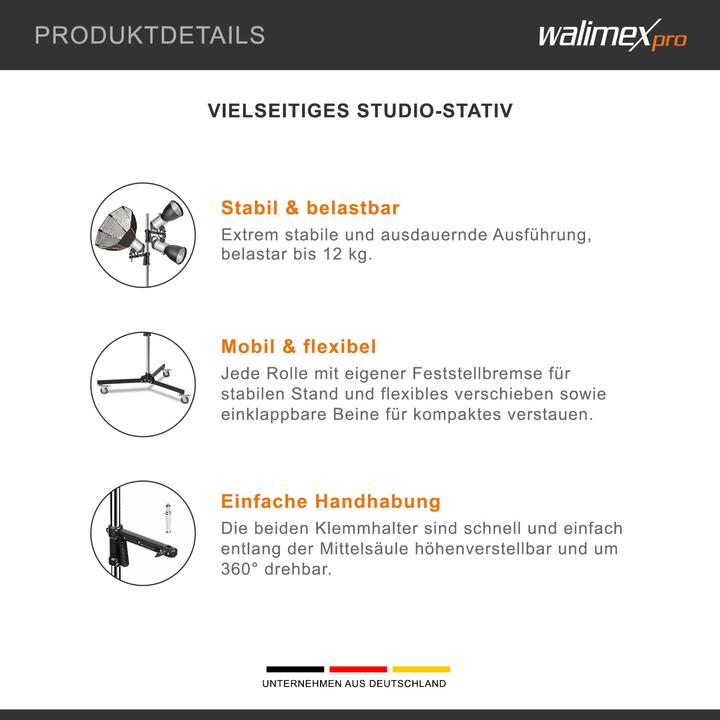 Actual product image Walimex pro Per rolling tripod (223 cm, 12 kg)