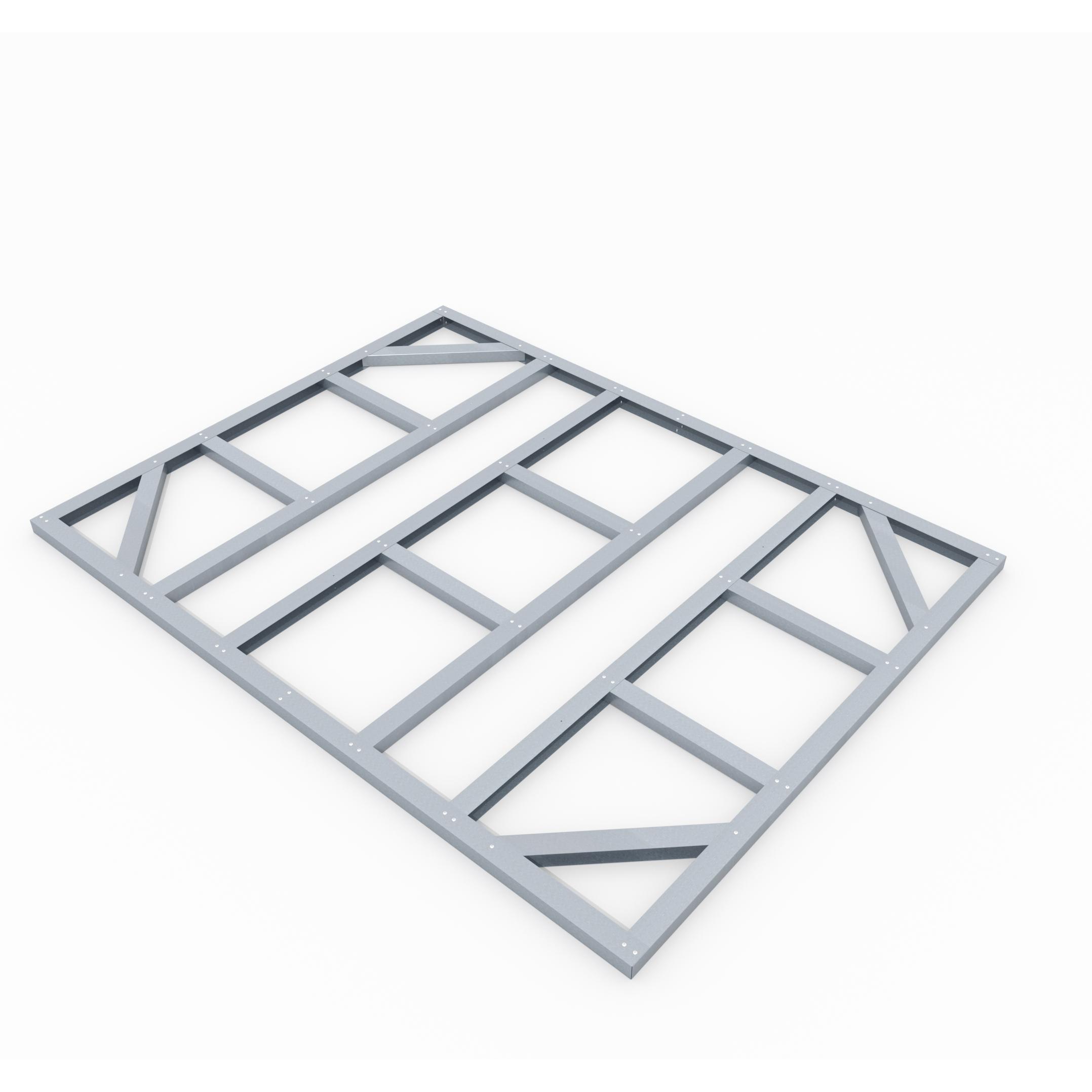 Globel, Gartenhaus + Gartenschrank, Fundamentbodenrahmen 8x6