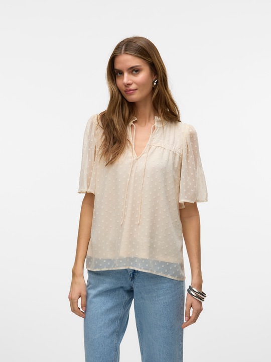 Image du produit Vero Moda Vmleah Ss Lace Top Wvn Ga Noos (M)