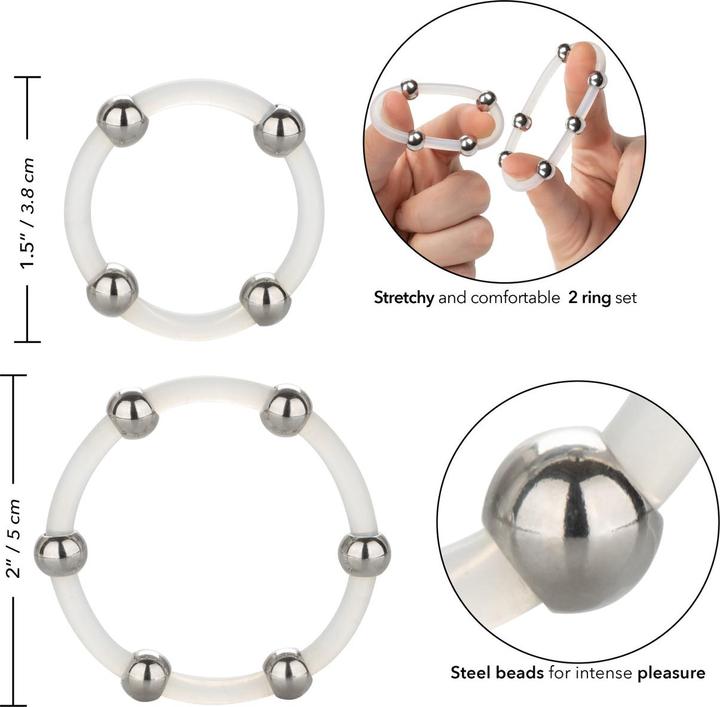 Produktbild CalExotics Steel Beaded Silicone Ring Set (5 cm)