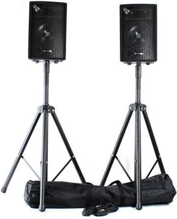 Image du produit Tracer - Vonyx et met twee SL8 met luidsprekerstandaards en kabels - Complete 800W et. (Passif)