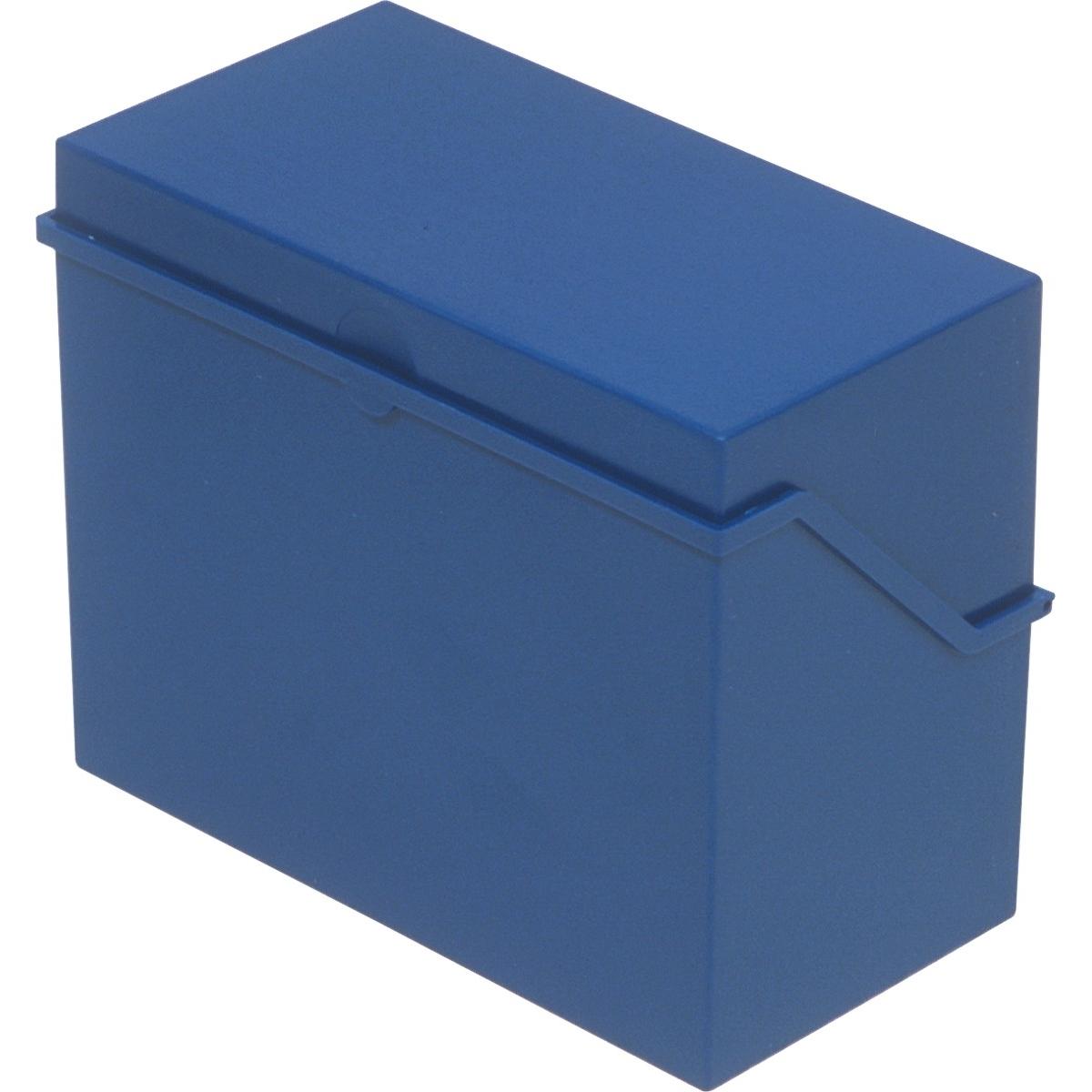 Helit, Kartenaufbewahrung, Klein-Karteikasten A5 quer, blau, unbestückt aus Polystyrol, für ca. 500 Karten (A5)