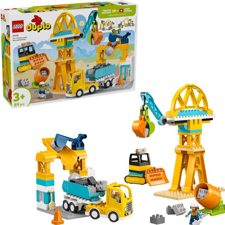 Produktbild LEGO Baustelle mit Baufahrzeugen – 3-in-1-Set (10476)