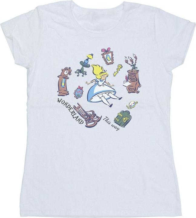 Actual product image Disney Womens/Ladies Alice In Wonderland Falling Cotton T-Shirt (M)