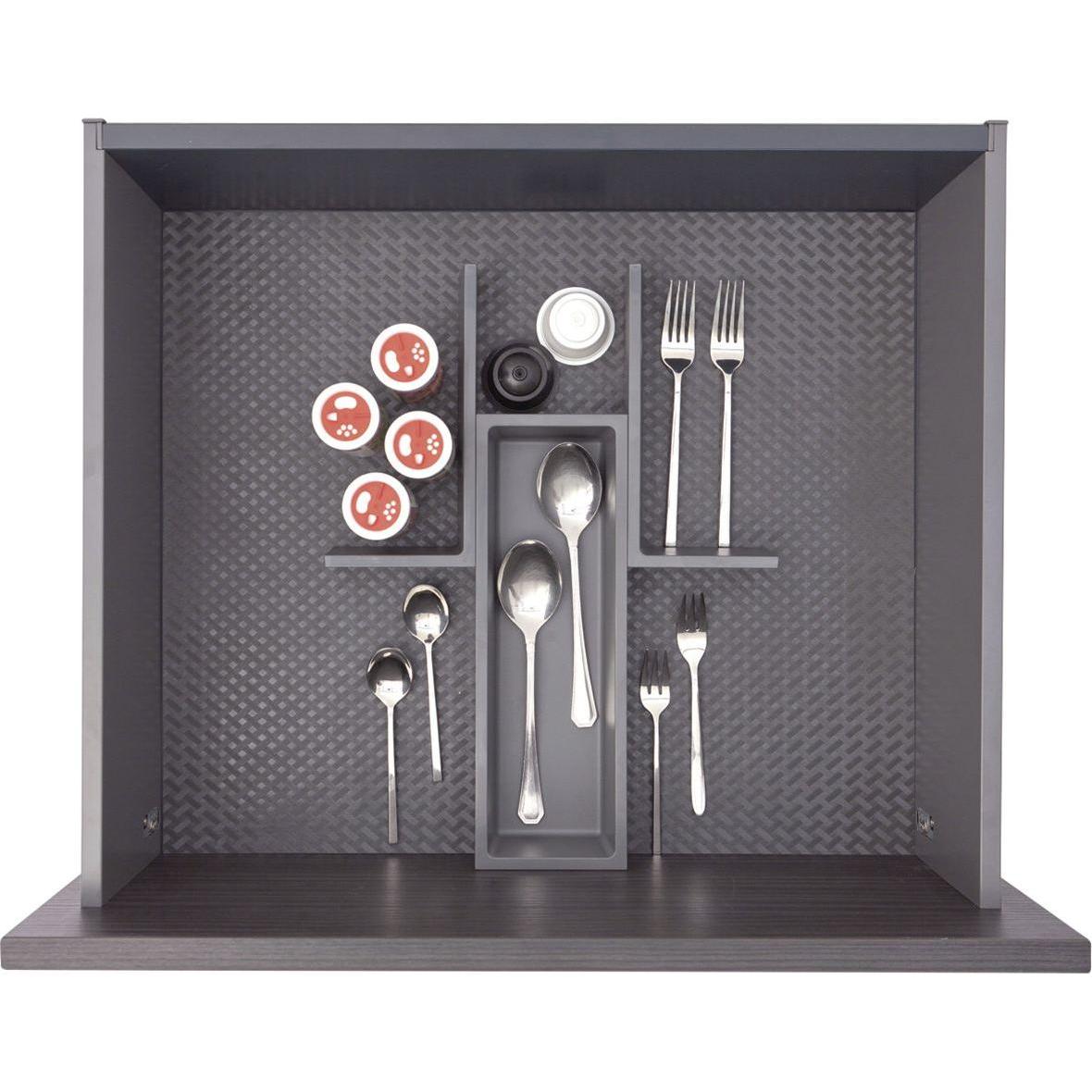 Ninka Besteckeinsatz mit Trenner Basis-Set 1.5 Tiefe 450/500mm, dunkelgrau, Besteckkasten, Grau