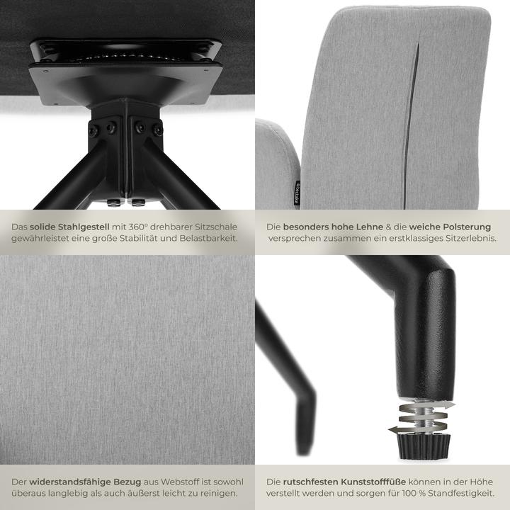 Image du produit tectake Fauteuil pivotant DAYA rembourré