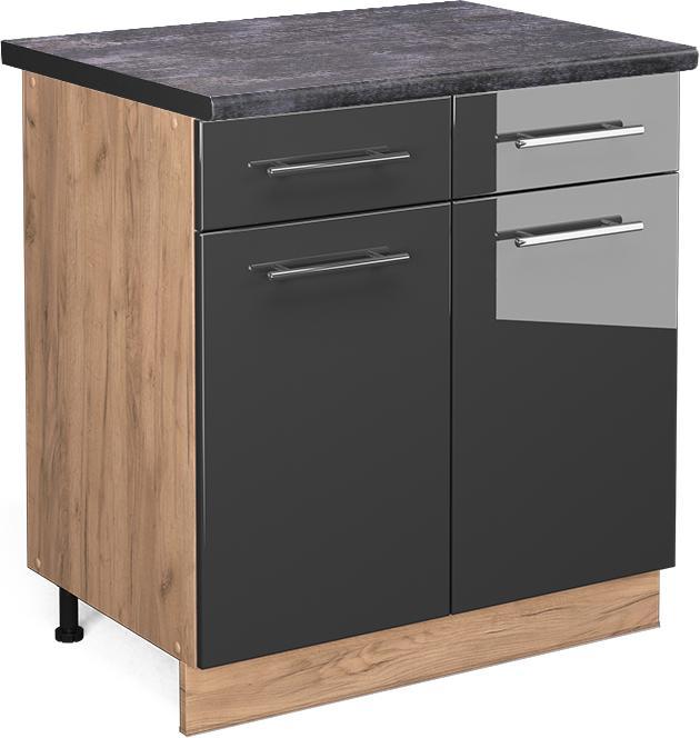 Anthrazit, Anthrazit hochglanz, Goldkraft Eiche