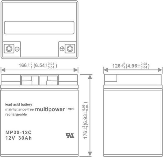 Valeurs nutritives et ingrédients Multipower MP30-12C (12 V, 30 Ah)
