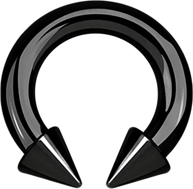 Immagine prodotto Star Piercing Campanile circolare a filettatura interna nero con due coni (senza ottone, Acciaio chirurgico 316L)