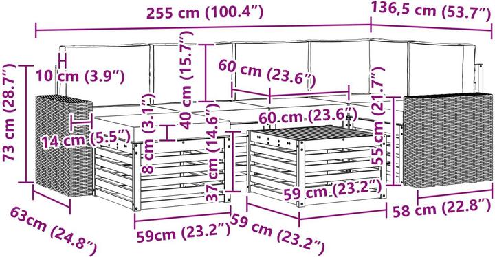 Produktbild vidaXL Outdoor-Sofa