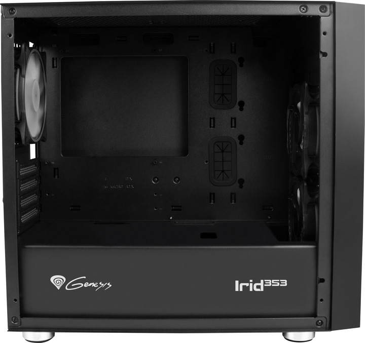 Actual product image Natec GENESIS Irid 353 ARGB - Micro Tower - PC - Acrylonitrile Butadiene Styrene (ABS) - S (ATX, Mini-ATX)