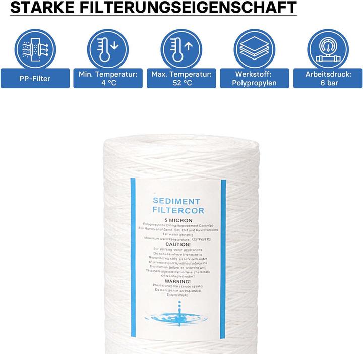 Actual product image Naturewater PPW-10A 10" Big Blue cotton thread filter water filter replacement