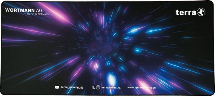 Actual product image Wortmann TERRA Mousepad XXL PURE Gaming black/purple schwarze Umkettelung, 900 x 400 x 3 mm (XXL)