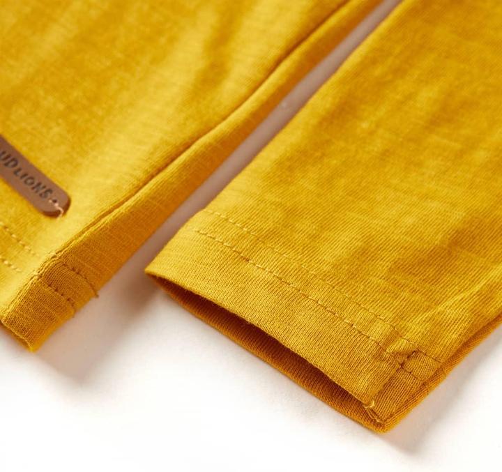 Produktbild vidaXL Kinder-Langarmshirt Ocker 116,Material: 100