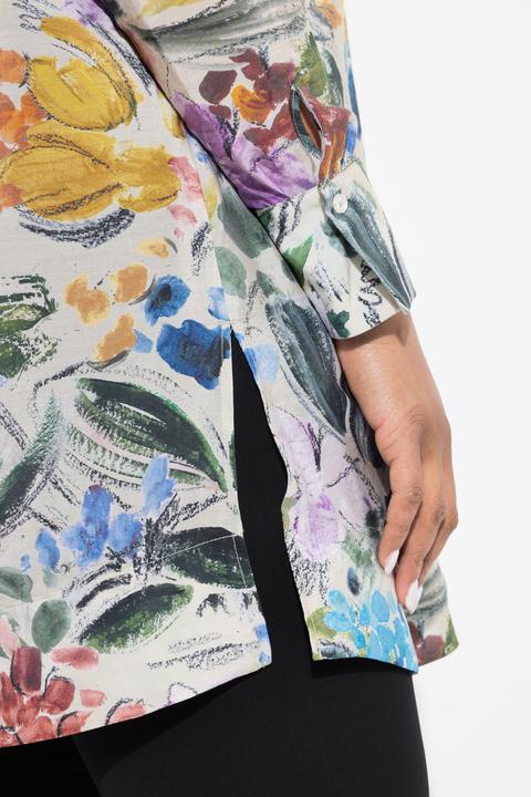Immagine prodotto Ulla Popken Blusa lunga in misto modal con collo da camicia e maniche lunghe (54)