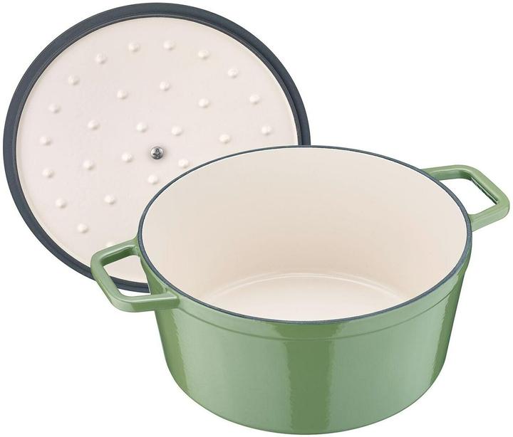 Actual product image Berndes Cocotte casserole B.IRON cast iron round 20 cm 2.5 litres sage green INDUCTION (20 cm, Casserole + Stewpot, Cast iron)
