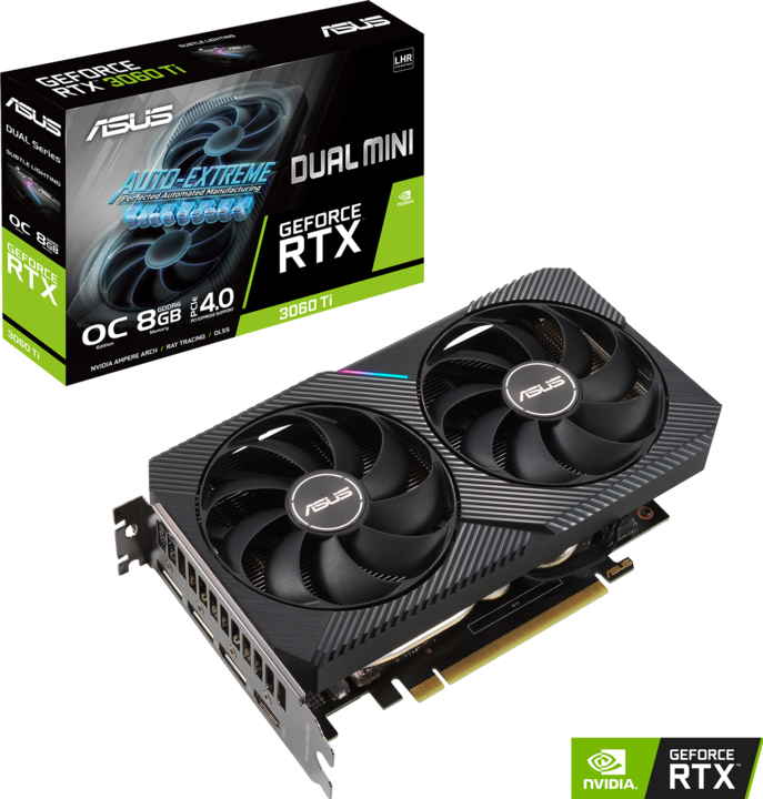 Actual product image ASUS GeForce DUAL RTX 3060 Ti O8G MINI V2 (8 GB)