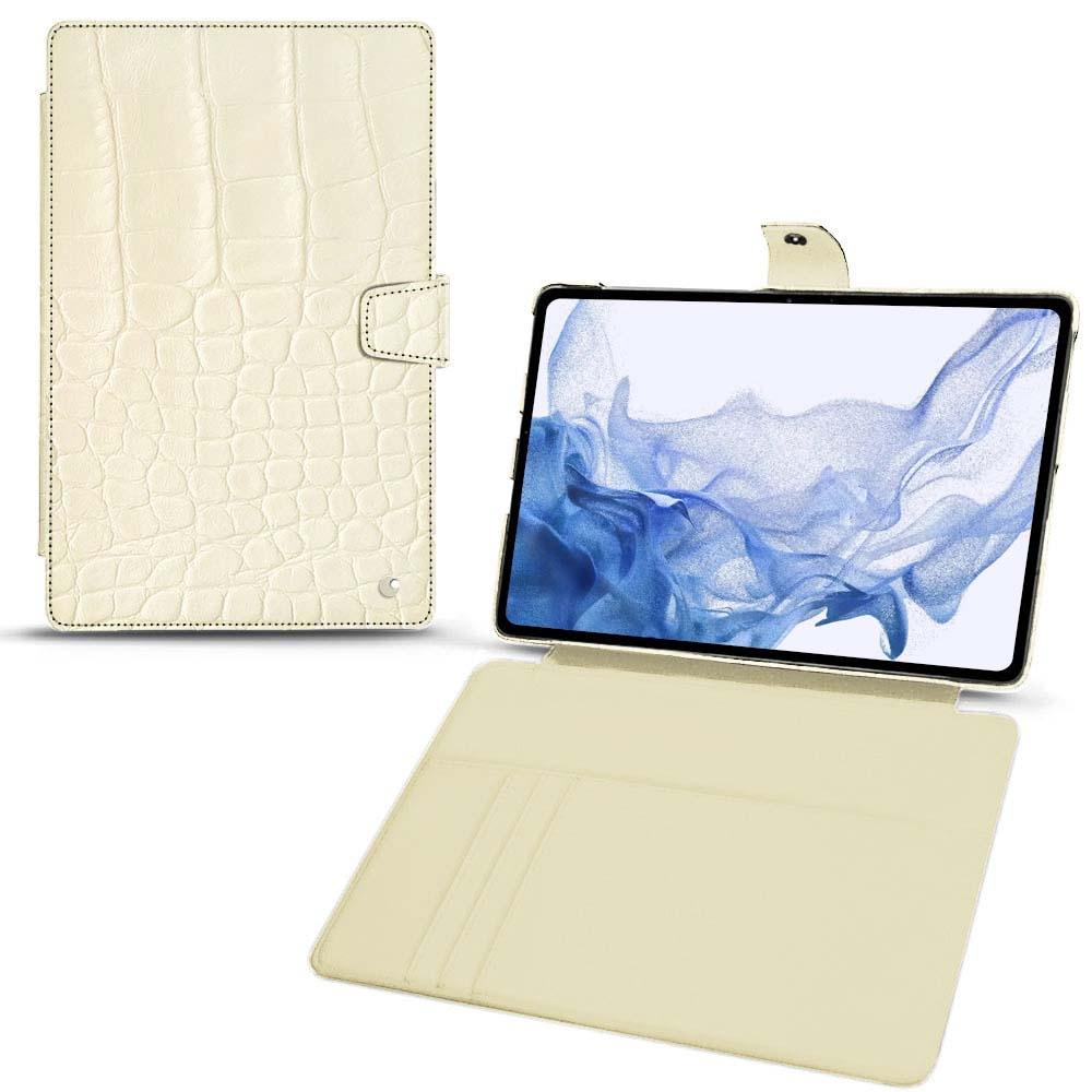 Noreve Lederschutzhülle Wallet (Galaxy Tab S8 Ultra), Tablet Hülle, Beige