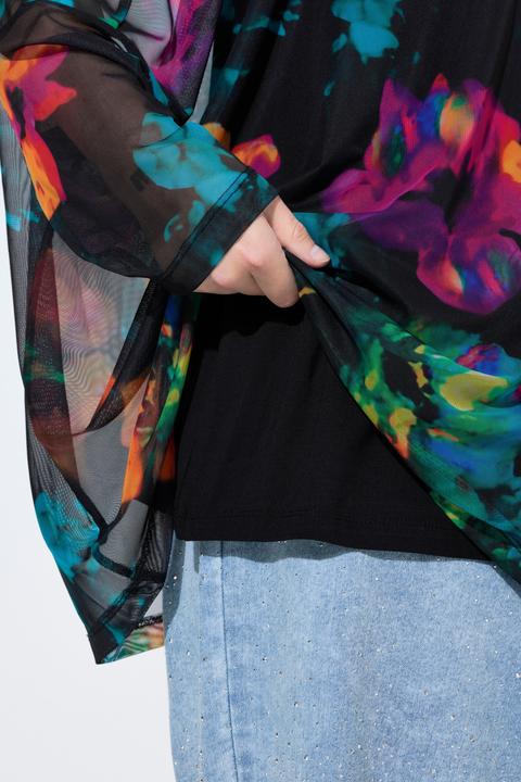 Produktbild Miamoda Mesh-Bluse, oversized, Blüten-Muster (46, 48)