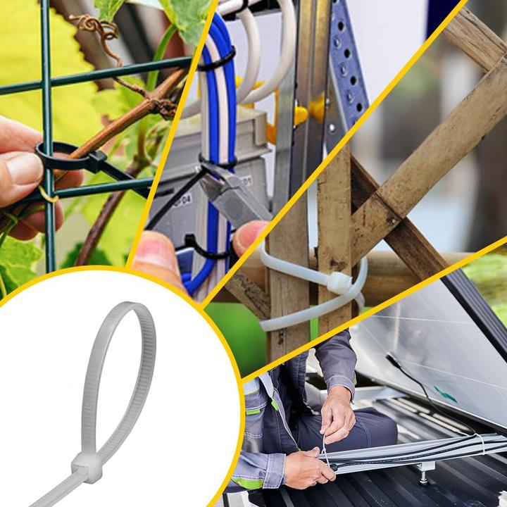 Actual product image Offgridtec Kabelbinder 1000 Stk. weiss Nylon UV-Beständig Verschiedene Längen 100mm 150mm 200mm 250mm 300mm (Plastic cable ties, 300 mm, 1000 pcs.)